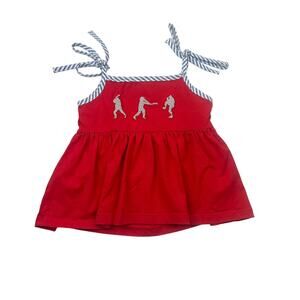 Addie Lou Blu Baseball Tie Swing Tank Top